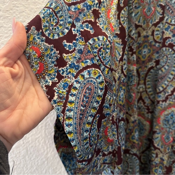 Xhilaration Paisley Print Open-Front Kimono XS/S Boho Lightweight Flowy Colorful - Picture 3 of 6